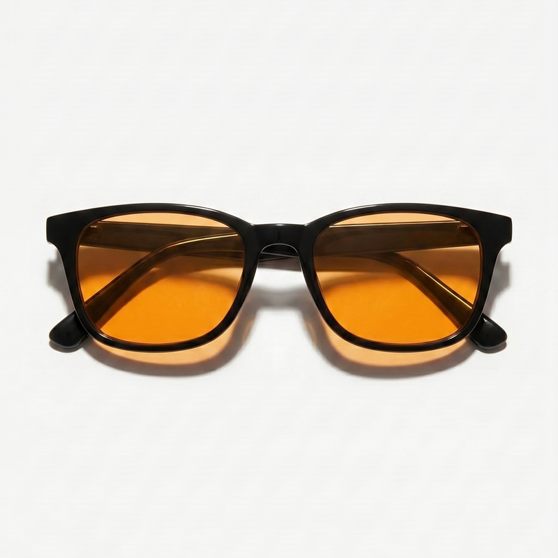 Skopos Monk Lens in black – amber-lens glasses for screen focus